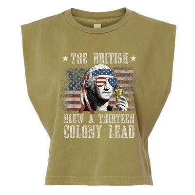 The British Blew A 13 Colony Lead Funny 4th Of July Garment-Dyed Women's Muscle Tee