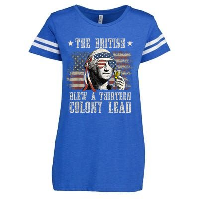 The British Blew A 13 Colony Lead Funny 4th Of July Enza Ladies Jersey Football T-Shirt