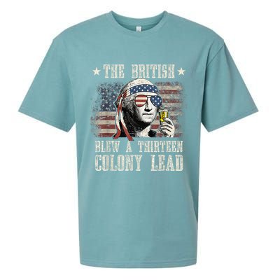 The British Blew A 13 Colony Lead Funny 4th Of July Sueded Cloud Jersey T-Shirt