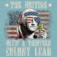 The British Blew A 13 Colony Lead Funny 4th Of July Sueded Cloud Jersey T-Shirt