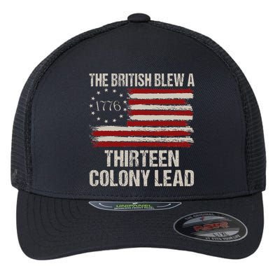 The British Blew A 13 Colony Lead Funny 4th Of July Flexfit Unipanel Trucker Cap