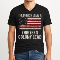 The British Blew A 13 Colony Lead Funny 4th Of July V-Neck T-Shirt