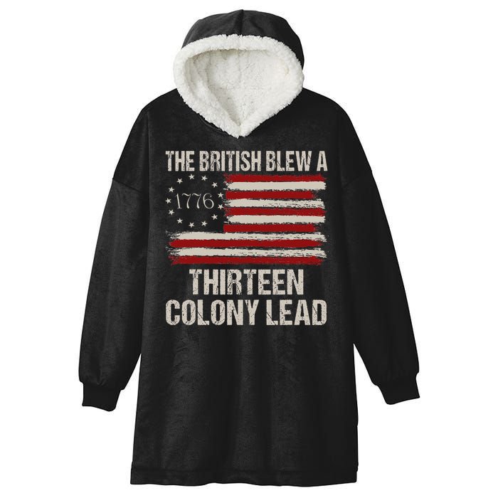 The British Blew A 13 Colony Lead Funny 4th Of July Hooded Wearable Blanket