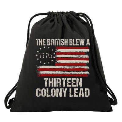 The British Blew A 13 Colony Lead Funny 4th Of July Drawstring Bag