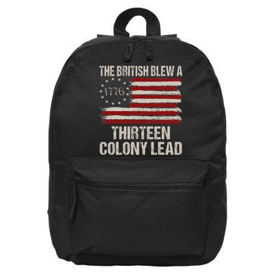 The British Blew A 13 Colony Lead Funny 4th Of July 16 in Basic Backpack