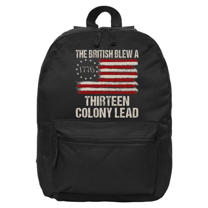 The British Blew A 13 Colony Lead Funny 4th Of July 16 in Basic Backpack