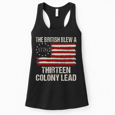 The British Blew A 13 Colony Lead Funny 4th Of July Womens Tank Top