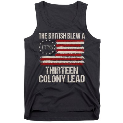 The British Blew A 13 Colony Lead Funny 4th Of July Tank Top
