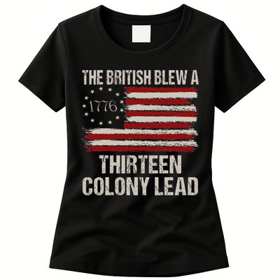 The British Blew A 13 Colony Lead Funny 4th Of July Womens T-Shirt