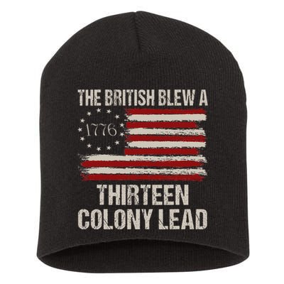 The British Blew A 13 Colony Lead Funny 4th Of July Short Acrylic Beanie