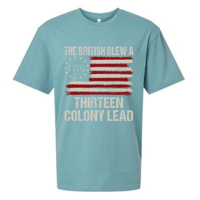 The British Blew A 13 Colony Lead Funny 4th Of July Sueded Cloud Jersey T-Shirt