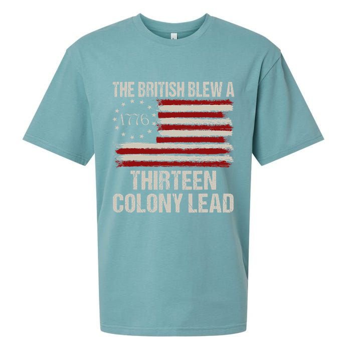 The British Blew A 13 Colony Lead Funny 4th Of July Sueded Cloud Jersey T-Shirt