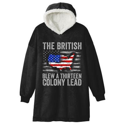 The British Blew A 13 Colony Lead Funny 4th Of July Hooded Wearable Blanket