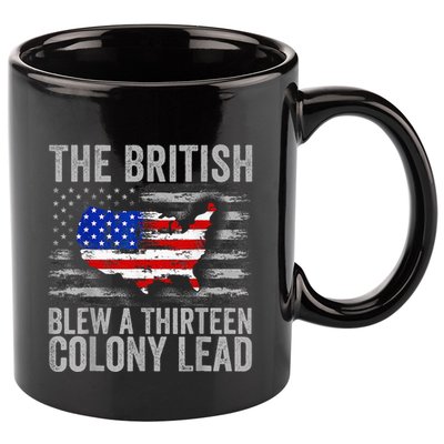 The British Blew A 13 Colony Lead Funny 4th Of July 11oz C Handle Ceramic Mug