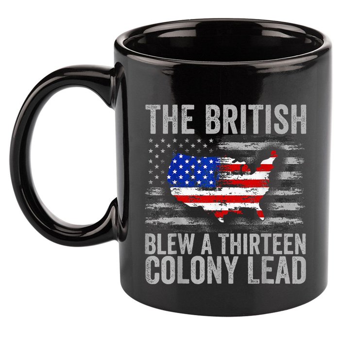 The British Blew A 13 Colony Lead Funny 4th Of July 11oz C Handle Ceramic Mug