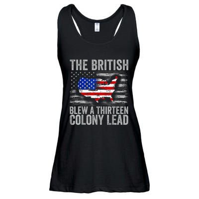 The British Blew A 13 Colony Lead Funny 4th Of July Ladies Essential Flowy Tank