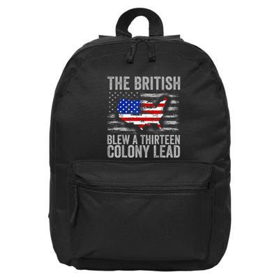 The British Blew A 13 Colony Lead Funny 4th Of July 16 in Basic Backpack