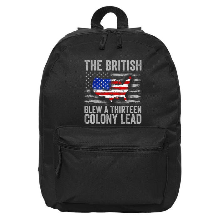 The British Blew A 13 Colony Lead Funny 4th Of July 16 in Basic Backpack