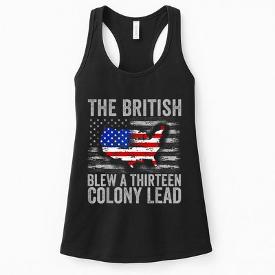 The British Blew A 13 Colony Lead Funny 4th Of July Womens Tank Top