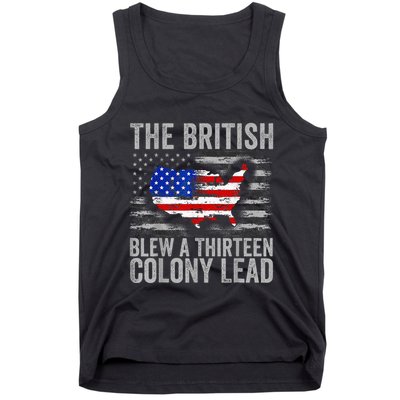 The British Blew A 13 Colony Lead Funny 4th Of July Tank Top