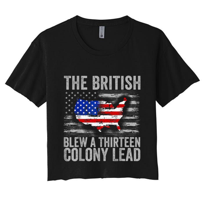 The British Blew A 13 Colony Lead Funny 4th Of July Crop Top