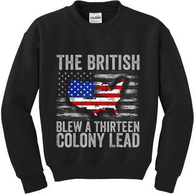 The British Blew A 13 Colony Lead Funny 4th Of July Kids Sweatshirt