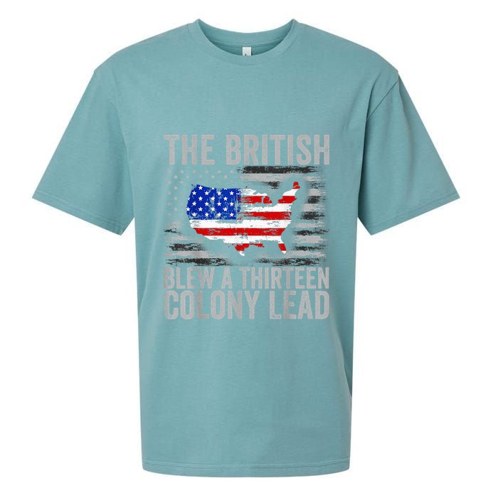 The British Blew A 13 Colony Lead Funny 4th Of July Sueded Cloud Jersey T-Shirt