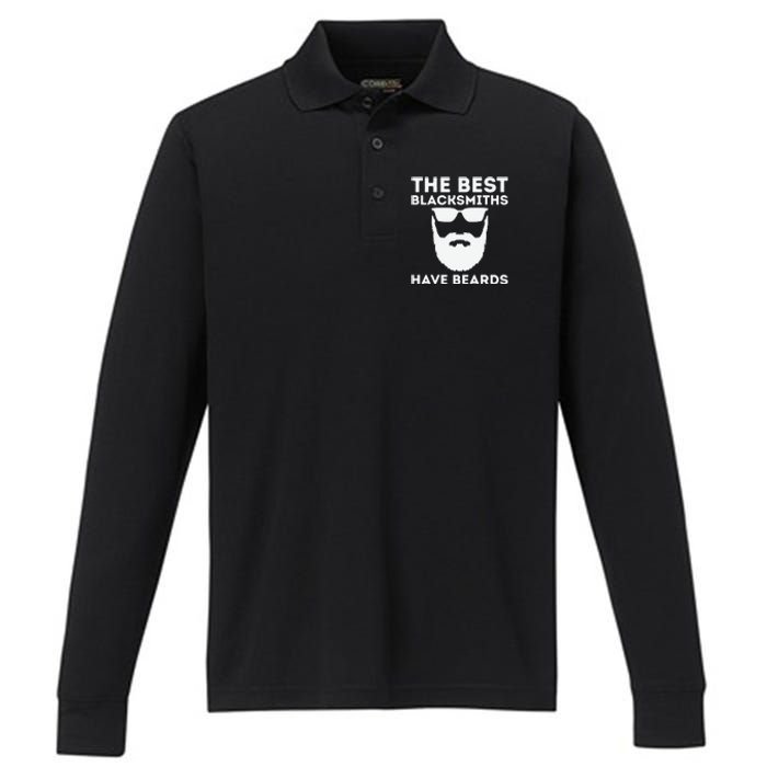 The Best Blacksmiths Have Beards Performance Long Sleeve Polo