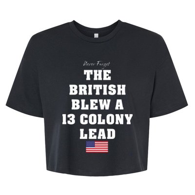 The British Blew A Thirteen Colony Lead Bella+Canvas Jersey Crop Tee