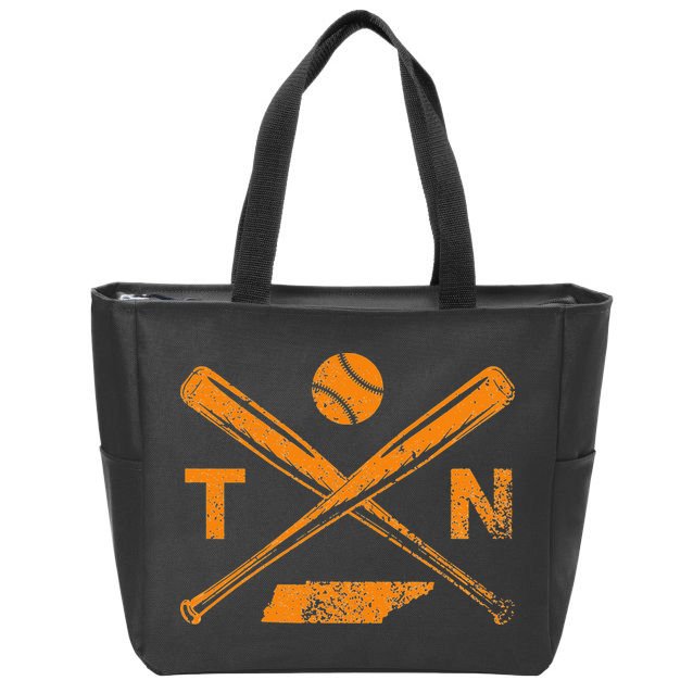 Tennessee Baseball Bats & Ball Classic Baseball Player Zip Tote Bag