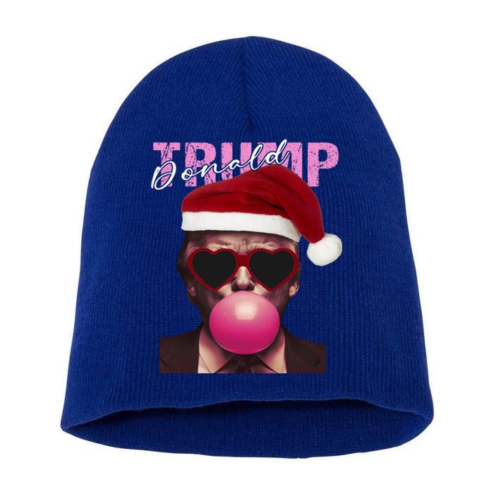 Trump Blowing Bubble Funny Trump 2024 Gift Short Acrylic Beanie