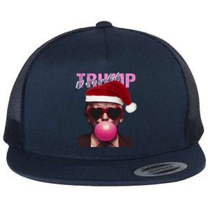 Trump Blowing Bubble Funny Trump 2024 Gift Flat Bill Trucker Hat