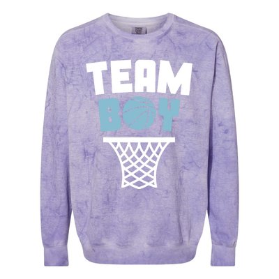 Team Boy Basketball Gender Reveal Blue Baby Shower Party Colorblast Crewneck Sweatshirt