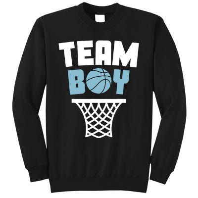 Team Boy Basketball Gender Reveal Blue Baby Shower Party Sweatshirt