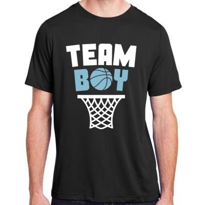 Team Boy Basketball Gender Reveal Blue Baby Shower Party Adult ChromaSoft Performance T-Shirt