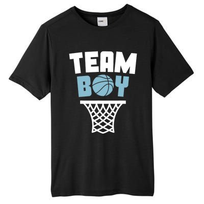 Team Boy Basketball Gender Reveal Blue Baby Shower Party Tall Fusion ChromaSoft Performance T-Shirt