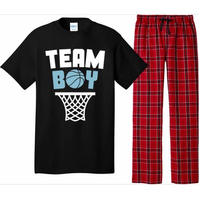 Team Boy Basketball Gender Reveal Blue Baby Shower Party Pajama Set