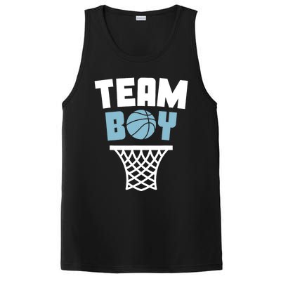 Team Boy Basketball Gender Reveal Blue Baby Shower Party PosiCharge Competitor Tank