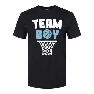 Team Boy Basketball Gender Reveal Blue Baby Shower Party Softstyle CVC T-Shirt