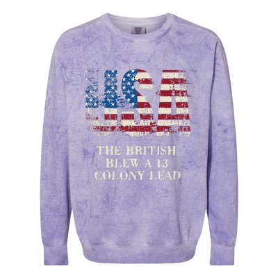 The British Blew A 13 Colony Lead Funny 4th Of July Colorblast Crewneck Sweatshirt