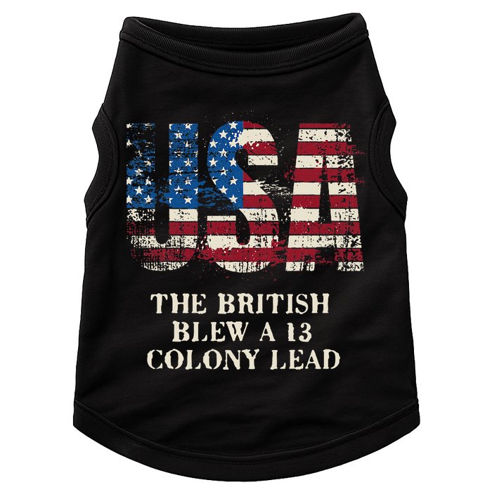 The British Blew A 13 Colony Lead Funny 4th Of July Doggie Tank
