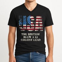 The British Blew A 13 Colony Lead Funny 4th Of July V-Neck T-Shirt
