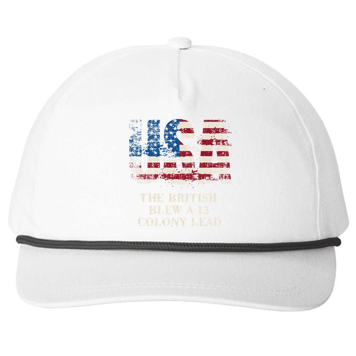 The British Blew A 13 Colony Lead Funny 4th Of July Snapback Five-Panel Rope Hat