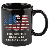 The British Blew A 13 Colony Lead Funny 4th Of July 11oz C Handle Ceramic Mug