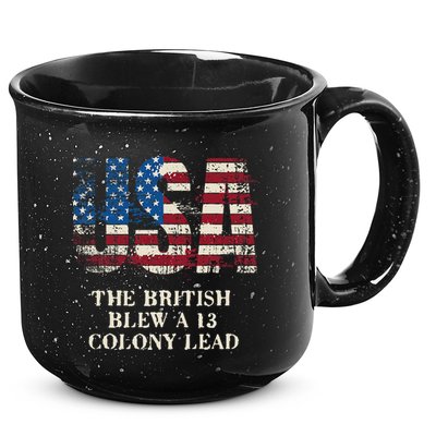 The British Blew A 13 Colony Lead Funny 4th Of July 15oz Campfire Ceramic Mug