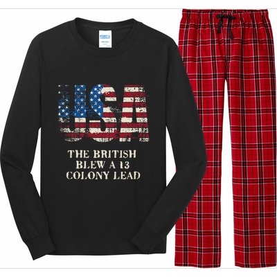 The British Blew A 13 Colony Lead Funny 4th Of July Long Sleeve Pajama Set