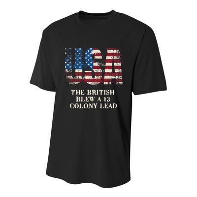 The British Blew A 13 Colony Lead Funny 4th Of July Youth Performance Sprint T-Shirt