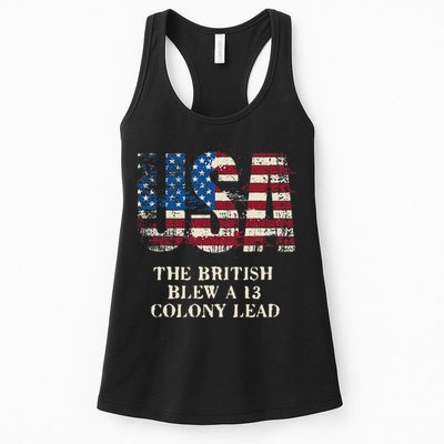 The British Blew A 13 Colony Lead Funny 4th Of July Womens Tank Top