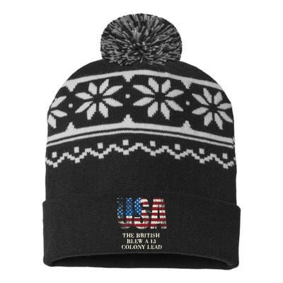 The British Blew A 13 Colony Lead Funny 4th Of July USA-Made Snowflake Beanie