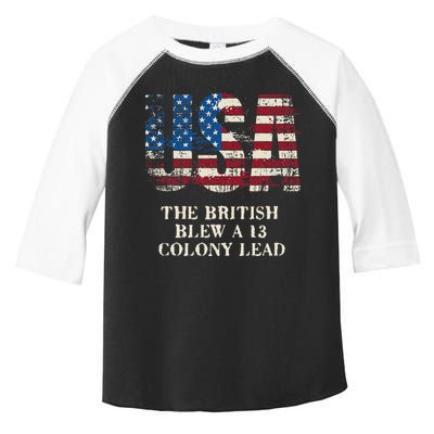 The British Blew A 13 Colony Lead Funny 4th Of July Toddler Fine Jersey T-Shirt